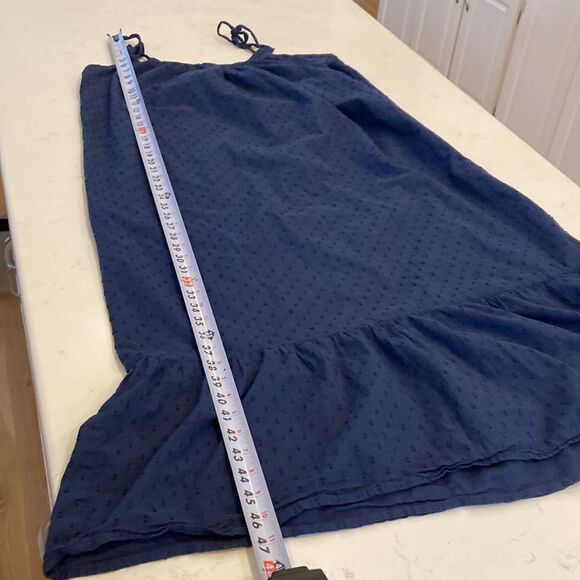 Emerson Fry Curation 100% Organic Cotton Swiss Dot India Dress in Navy Size L - Picture 10 of 10